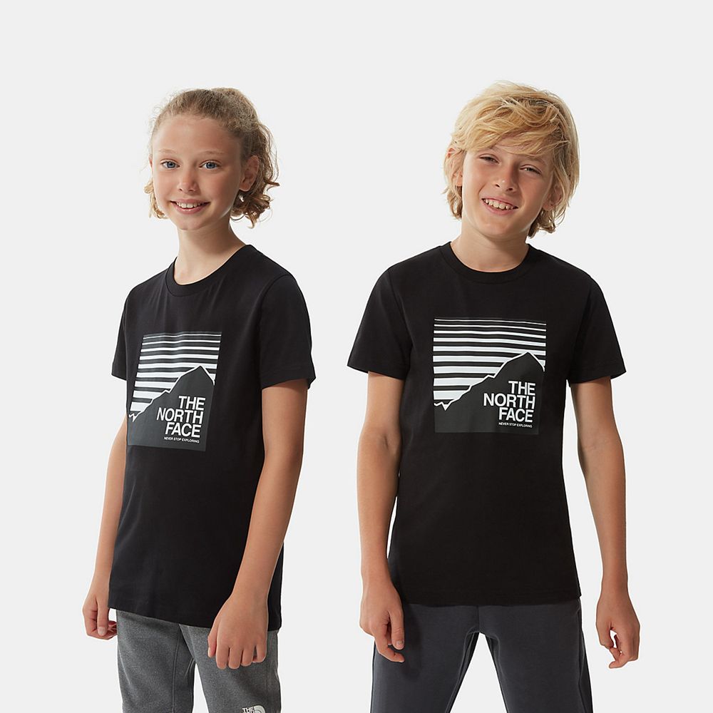 The North Face T-Shirts Youth Australia - The North Face Box Black Never Stop Exploring (NDT-346895)